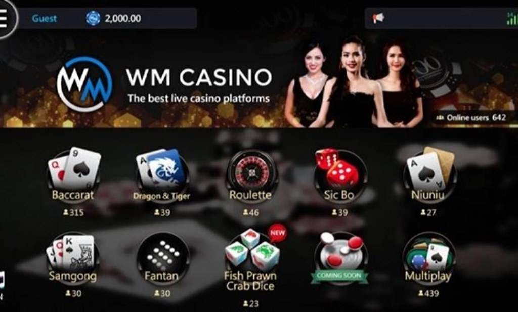 Sảnh WM Casino với rất nhiều tựa game hay, đặc sắc